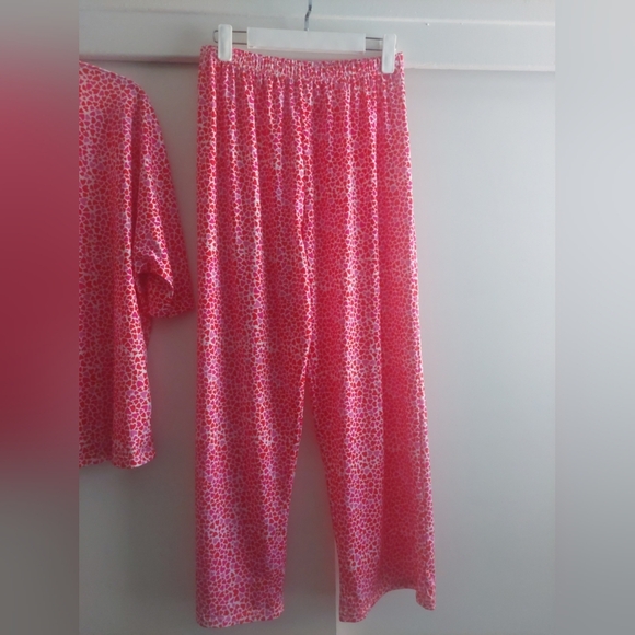 Women's Heart Pattern Pajama Pants Set XL Spandex Blend Soft Comfy Cozy - Picture 3 of 10